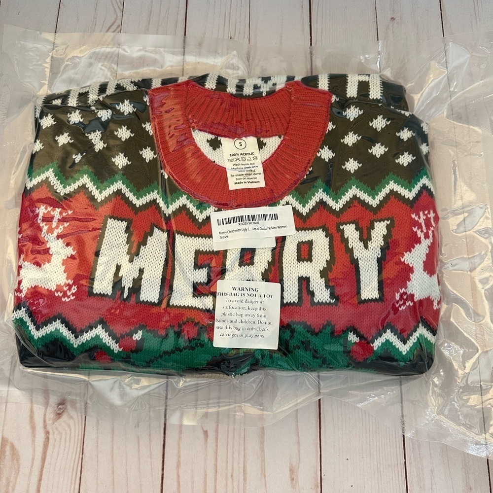 Unisex Men Women Knitted Christmas Ugly Sweater Size Small Brand New - Picture 1 of 3